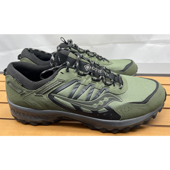Saucony Grid Peak GTX Gore-Tex® Trail Running Shoes Green /Black S70849-2 SZ 14 - Picture 5 of 10